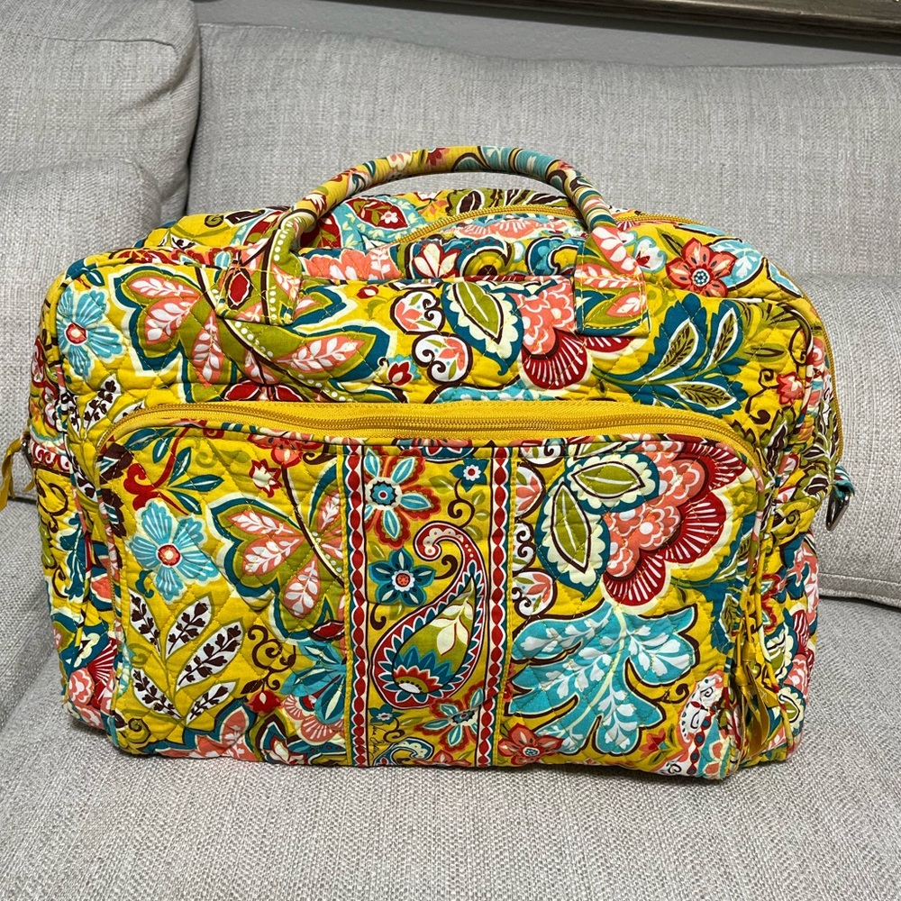 Vera Bradley Yellow Provencal Floral Print Duffle